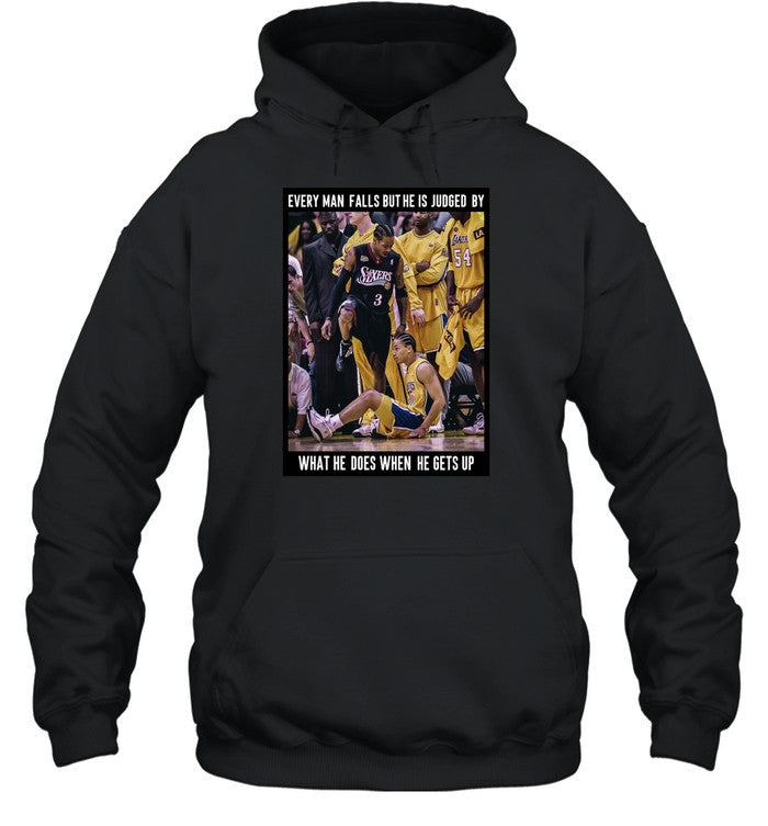 Bron Wearing Every Man Falls But He Is Judged By What He Does When He Gets Up Hoodie
