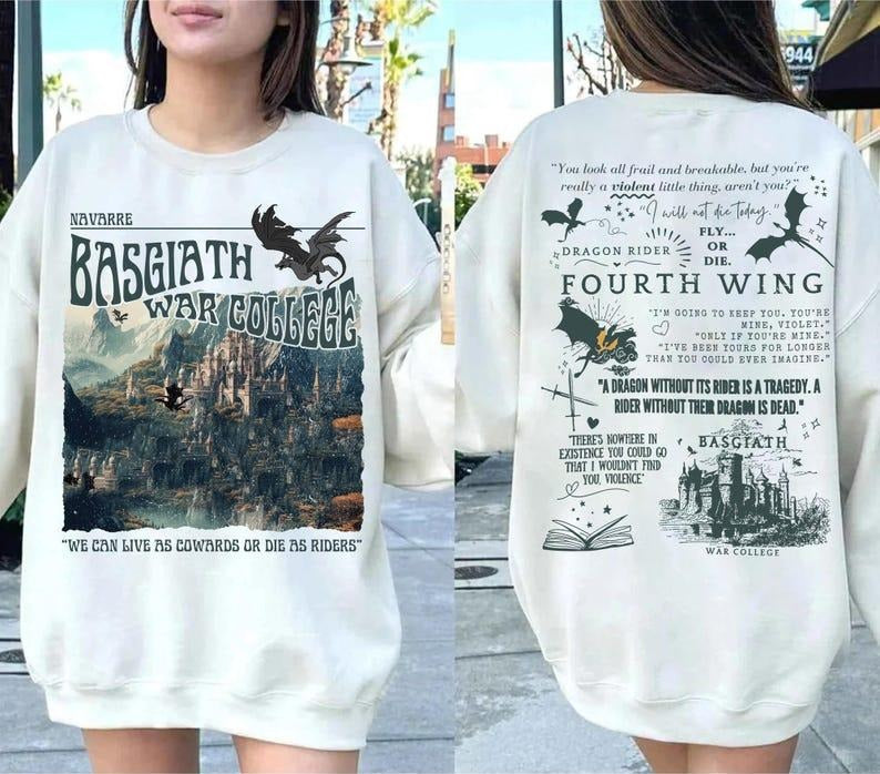 2 Slide Design, Basgiath War College Sweatshirt, Hoodie Iron Flame Shirt, Xaden Riorson House Shirt, The Empyrean Series, Violet Sorrengail Fantasy Bookstyle{n002}2