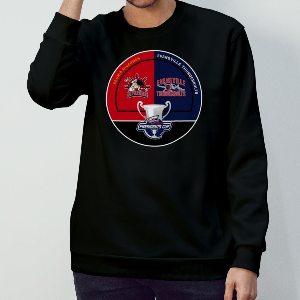 2024 Sphl Playoff Puck Round 2 Evansville Thunderbolts Vs Peoria Rivermen T-shirts
