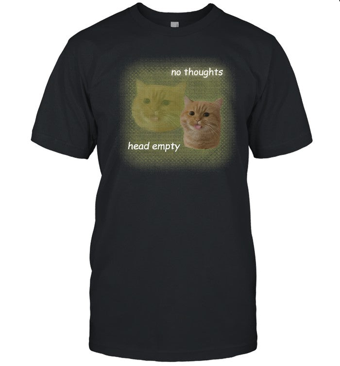 Cat No Thoughts Head Empty Tee