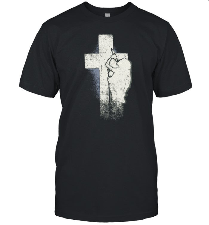 NessaBarrett Crucifix Distressed T Shirt