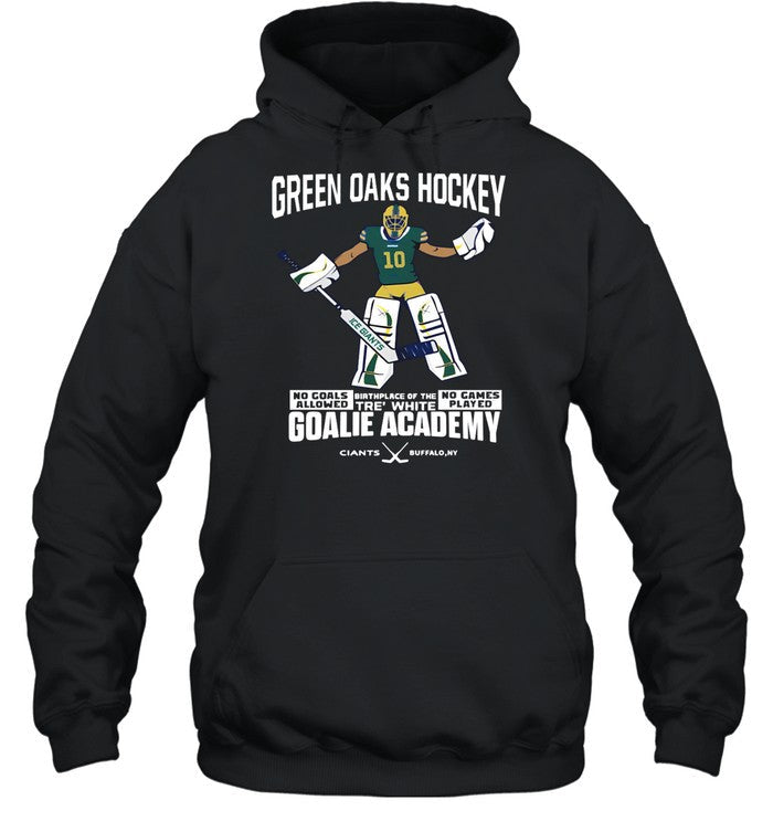 Jon Scott Green Oaks Hockey Tre White Goalie Academy Hoodie