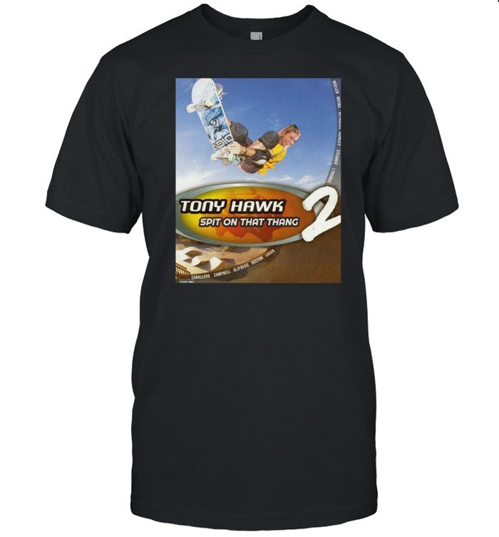 Theironycloset Hawk Tuah Pro Skater Tony Hawk Spit On That Thang 2 Tee