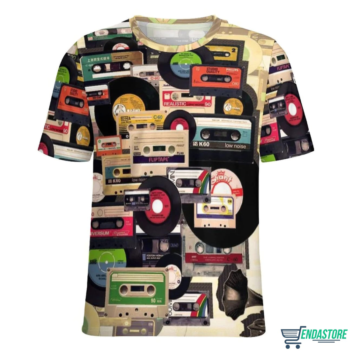 All Over Tape Pattern Casual Short Sleeve Shirt