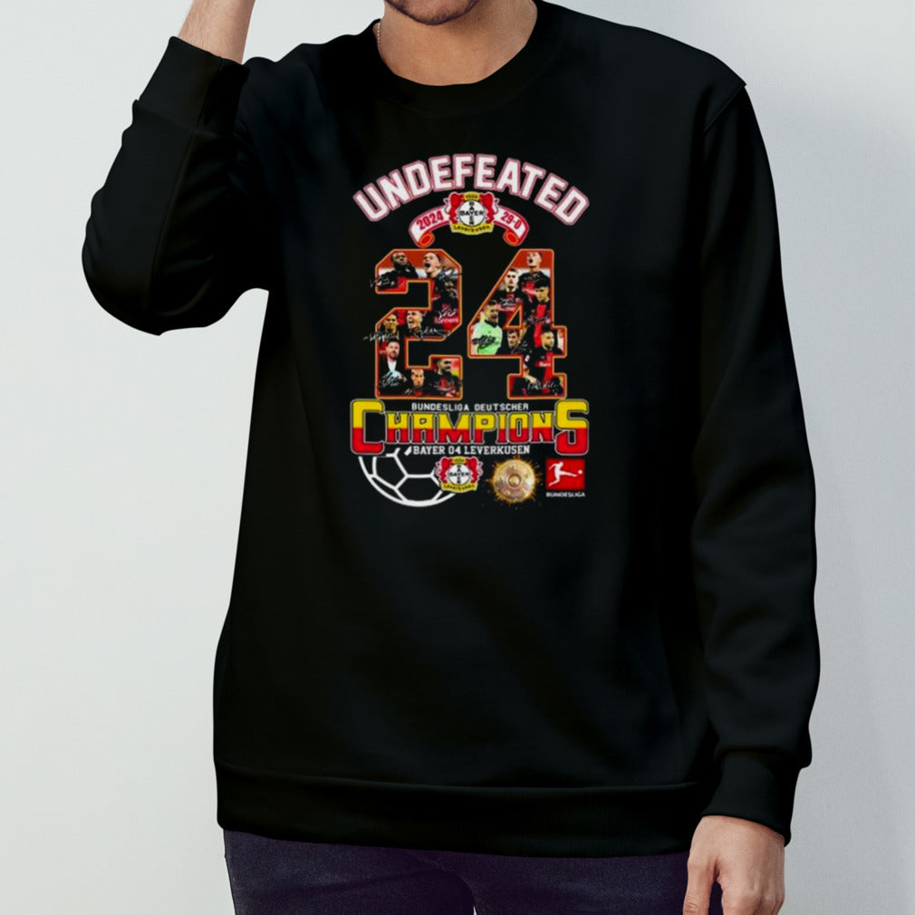 Bayer 04 Leverkusen Undefeated 2024 Bundesliga Deutscher Champions Signatures Shirts