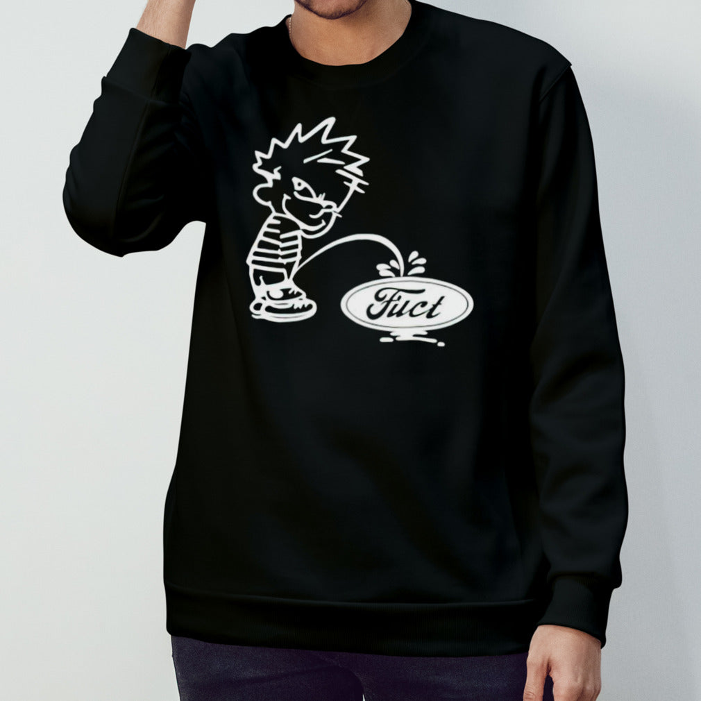 Calvin peeing on fuct shirts