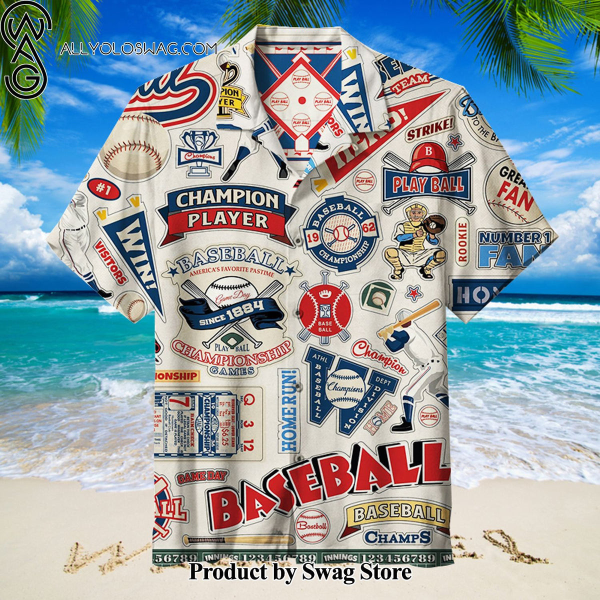 Carta Bella Baseball Backyard BBQ Hawaiian Shirt