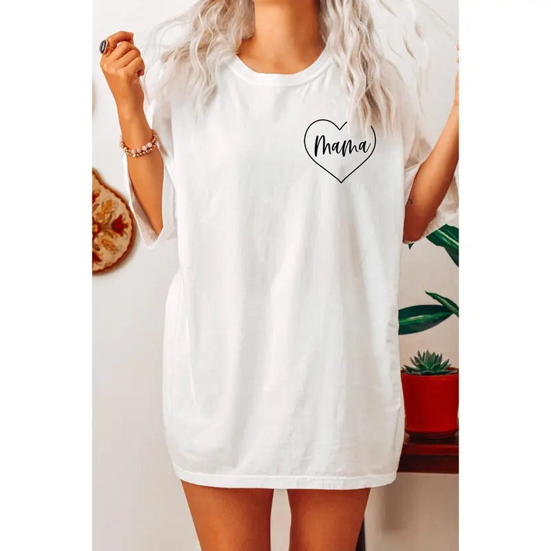 Comfort Color Mama Heart Shirt Mom Shirt Mommy Shirt Mama T-shirt Cute Mom Shirt Mother's Day Gift Mom Life Shirt Mommy Shirt TK62GN