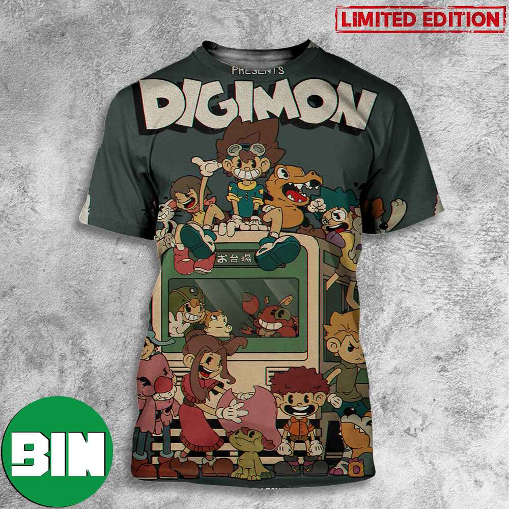Digimon Cartoon Poster In Full Colored 3D T-Shirts