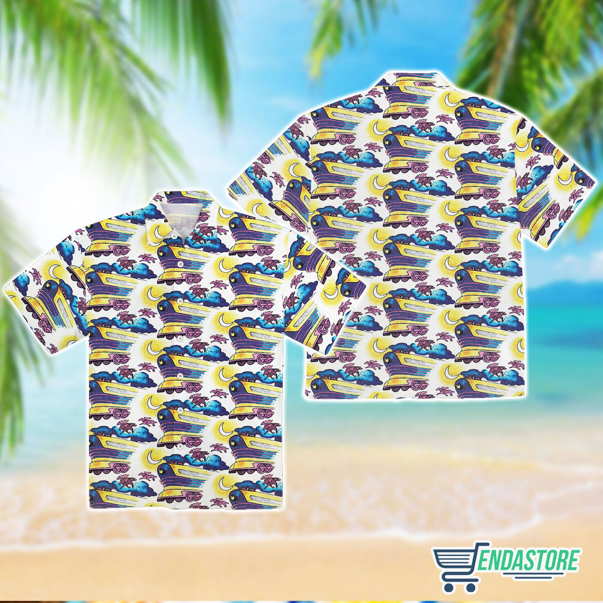 Doc Brown Back To The Future Button Hawaiian Shirt