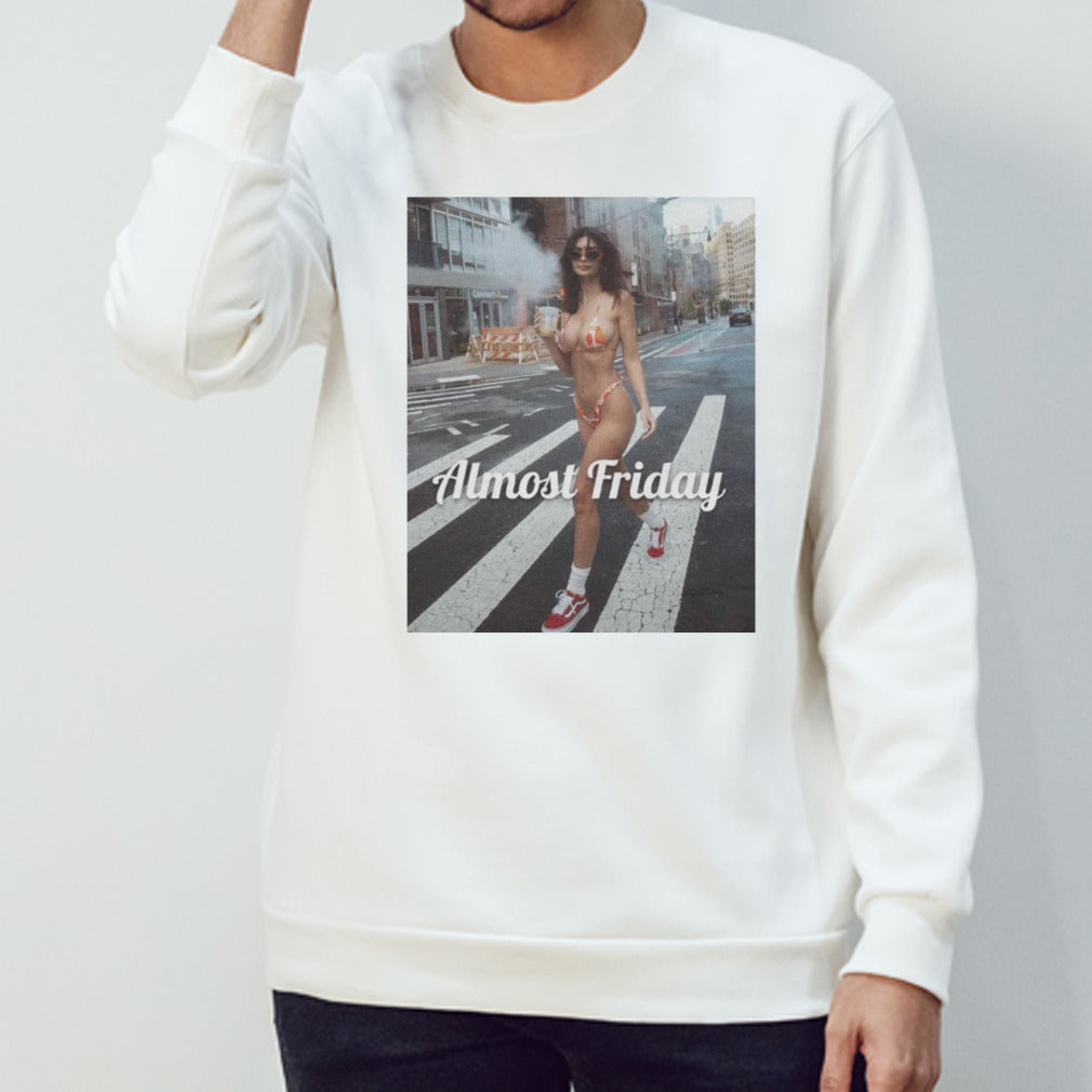 Emily Ratajkowski bikini almost friday shirt