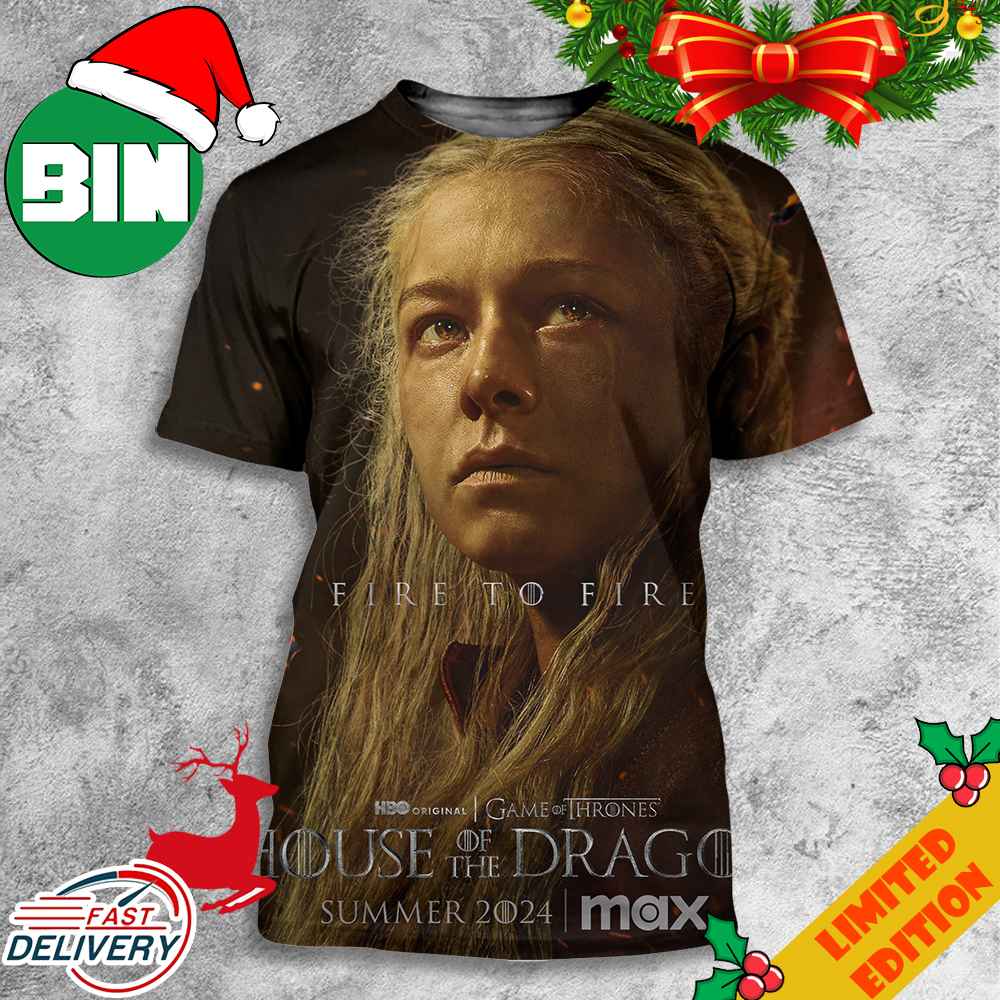 Emma Ds'Arcys's Rhaenyra Targaryen First Poster For House Of The Dragon Season 2 3D T-Shirts