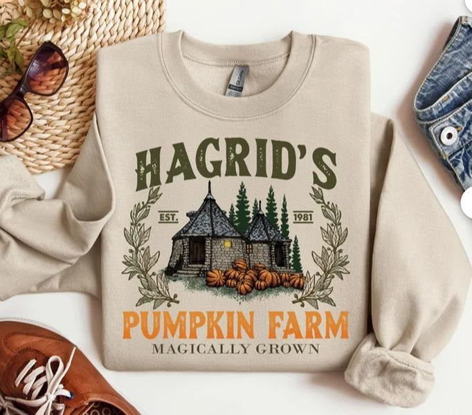 Hagrid's Pumpkin Patch Sweatshirt, Fall Sweatshirt, Hagdrid's Pumpkin Farm Shirt,Halloween Tee,Spooky Season,Pumpkin Thanksgiving Sweatshirt