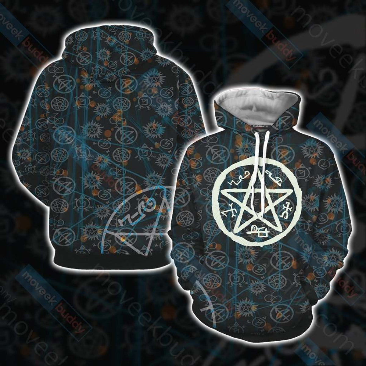 HickVibes Supernatural - Devils'S Trap A588 3D Pullover Printed Over Unisex Hoodies