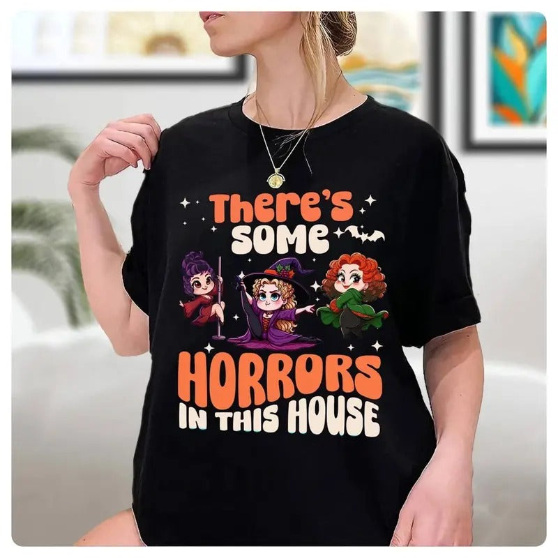 Hocus Pocus Shirt, There's Some in This House Shirt, Chibi Witch Shirt, Kawaii Halloween Shirt, Halloween Gift for Family