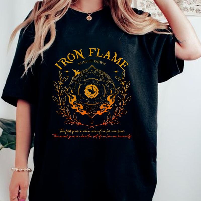 Iron Flame Shirt, Basgiah Moda T-shirt, Dragon Rider T-Shirt, Fantasy Merch, Gift For Fan
