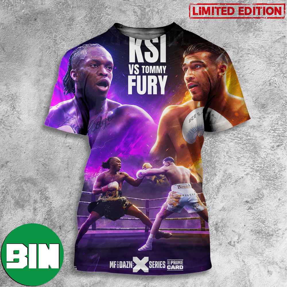 KSI vs Tommy Fury MF Boxing And DAZN X Series The Prime Card 3D T-Shirts