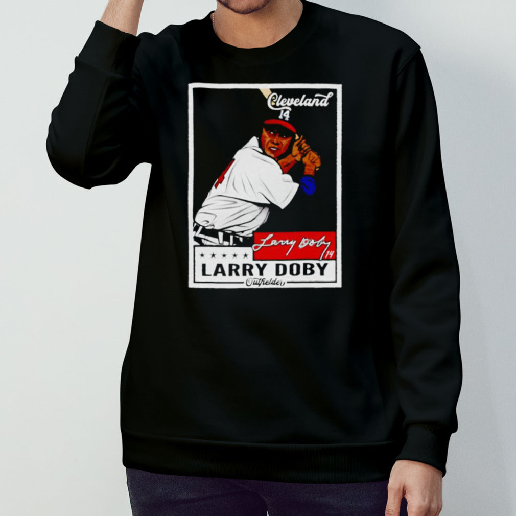 Larry Doby Cleveland throwback card shirt