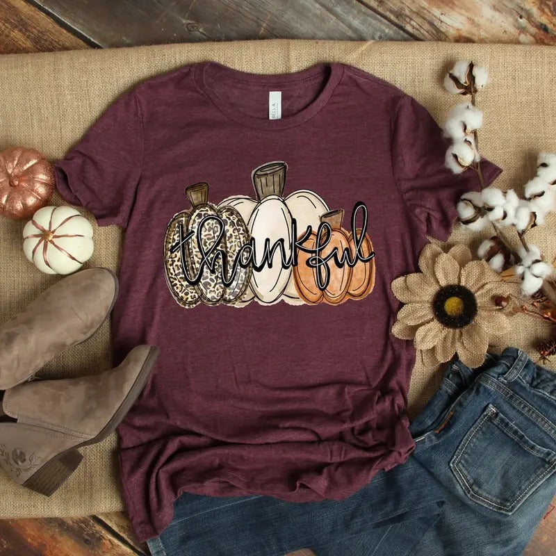 Love Fall Y'All Shirt, Leopard Pumpkin Print Fall Shirt, Hello Pumpkin, Fall Vibes, Peace Love Thanksgiving, Family Thanksgiving Shirt Cotton Menswear