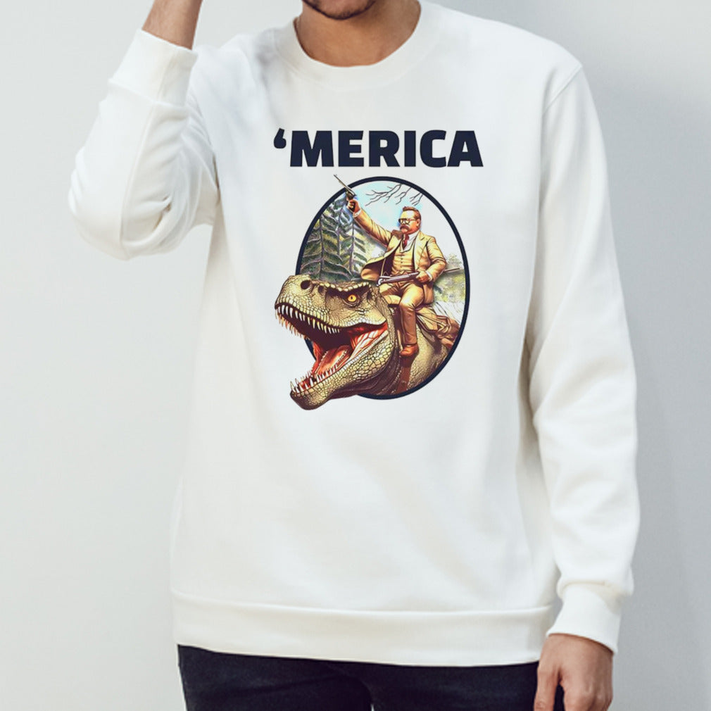 Merica T-Rex riding shirt