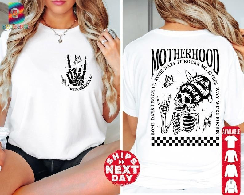 Motherhood Sometimes I Rock It Sometimes It Rocks Me Shirt, Mama Shirt, Mom Shirt, Rocker Mom Gifts, Mothers Day Gift T-shirt, sweater and Hoodie