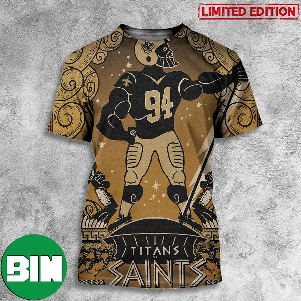 New Orleans Saints A Clash With The Tennessee Titans September 10 2023 Noon Caesars's Superdome 3D T-Shirts