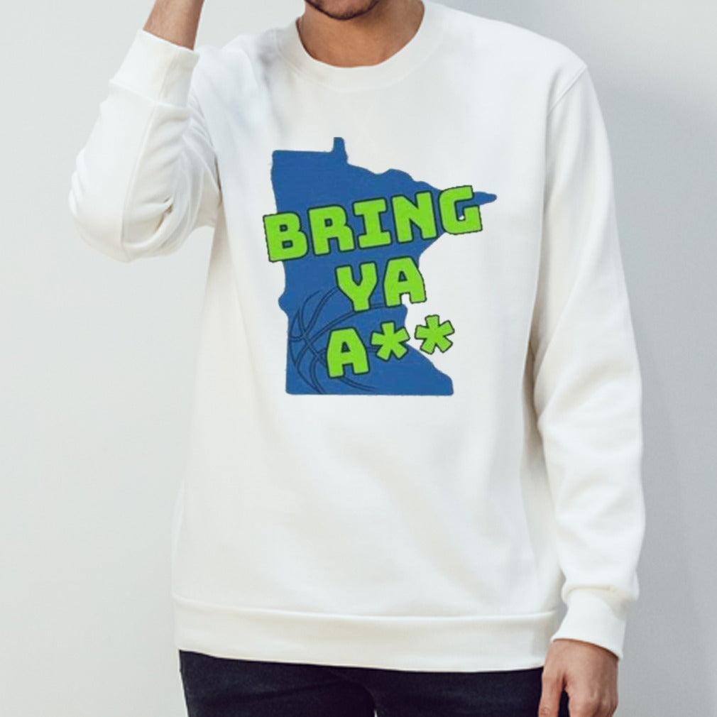 Official Minnesota Map Bring Ya Ass Minnesota Timberwolves Shirt