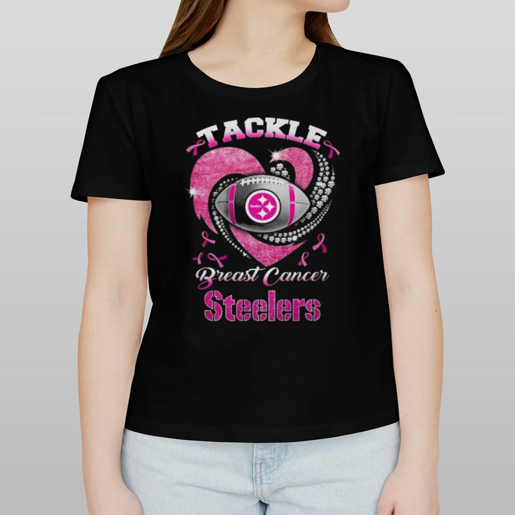 Pittsburgh Steelers Team Football Tackle Breast Cancer T-shirt