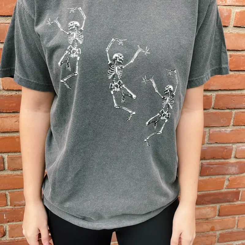 Skeleton Dancing Halloween Tee Shirt