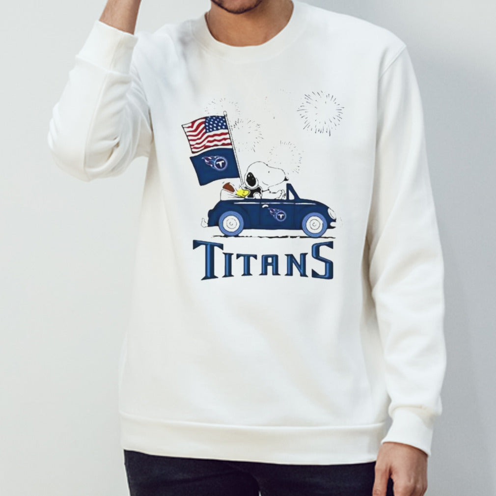 Snoopy And Woodstock Happy 4th Of July Tennessee Titans Football 2024 T-shirt