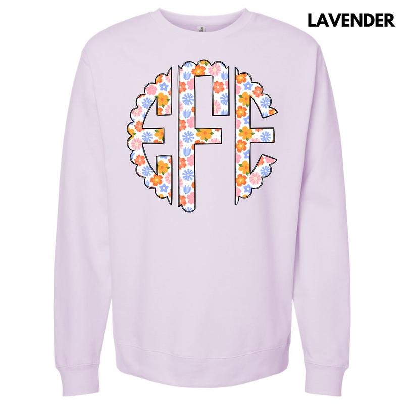 Spring Flowers Monogram Sweatshirt 'NLB'