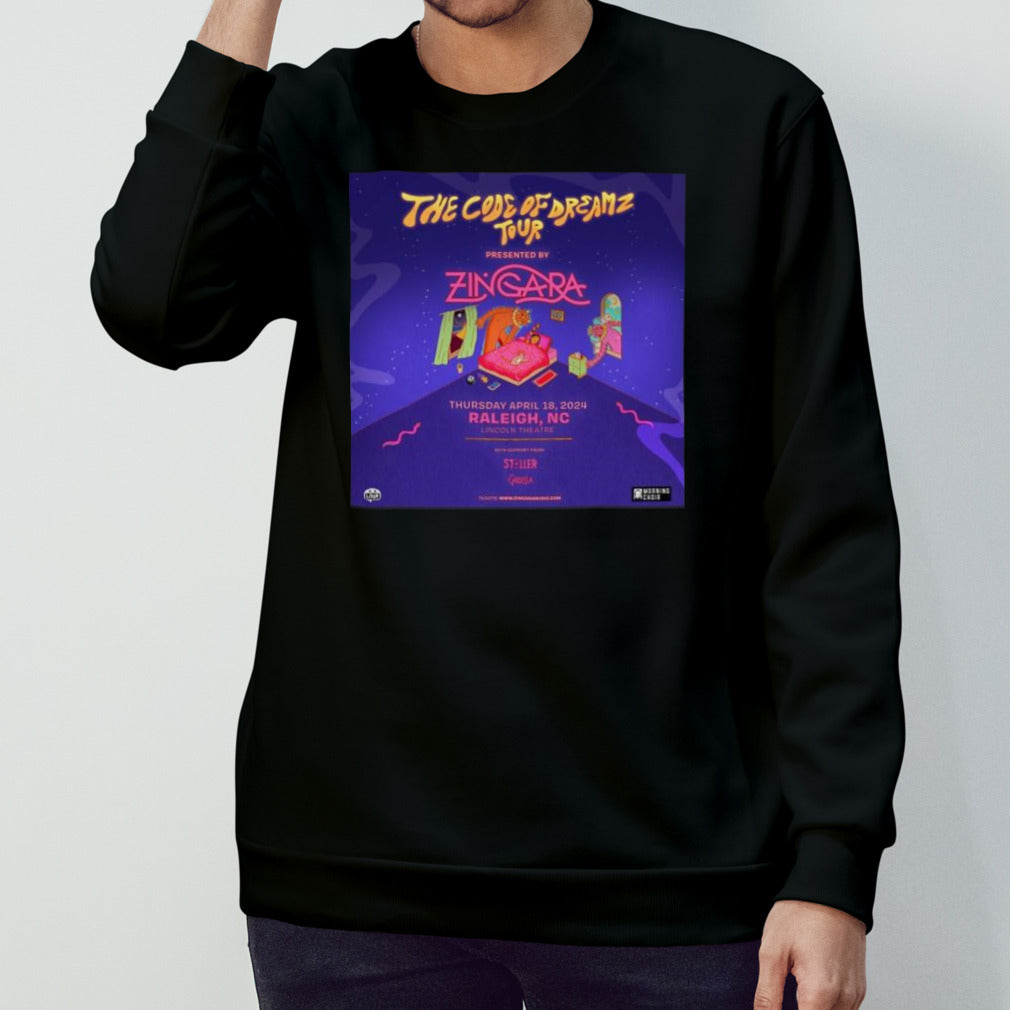 The Code Of Dreams Tour Zingara Thursday April 18s, 2024 Raleighs, Nc Lincoln Theatre T-shirts