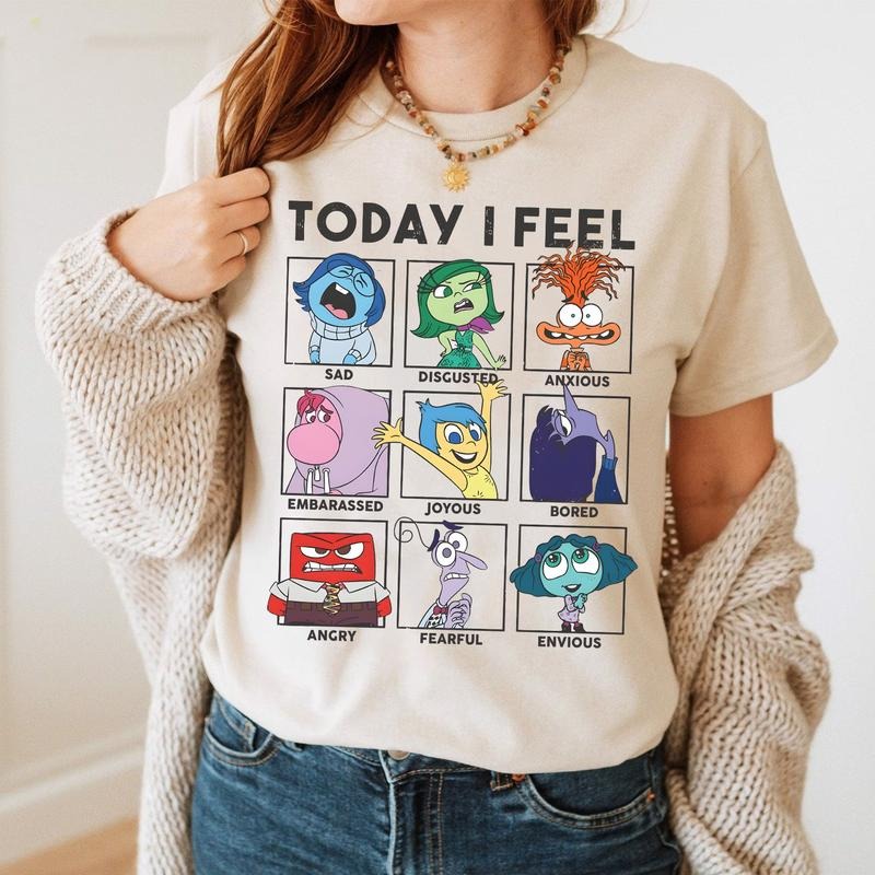 Today I Feel Inside Out Shirt, Joy Sadness Fear Disgust Angry shirt, Inside Out Characters Shirts, Mental Health shirt