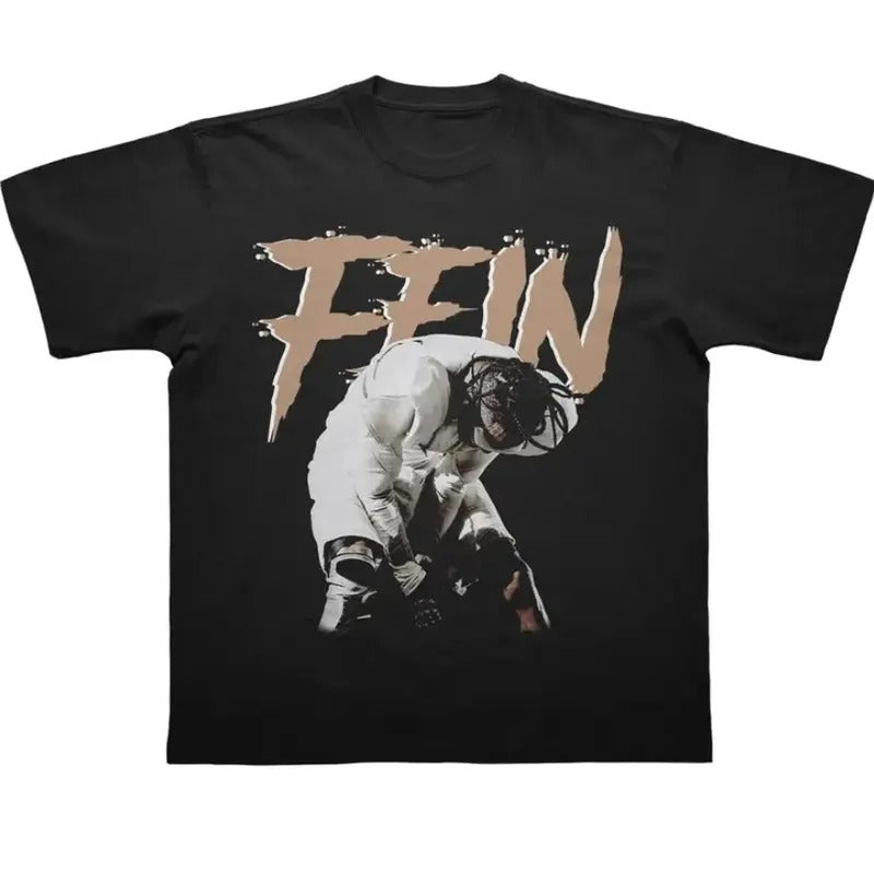 Traviiis Scotttt Feiin T-Shirt, Traviiis Scotttt album merch, Traviiis Scotttt Utopia Shirt, Concert Fan Graphic Tee, Vingate Hip Hop Rapper Shirt - Classic Cotton Fabric Menswear - Shirt Graphic Shirt