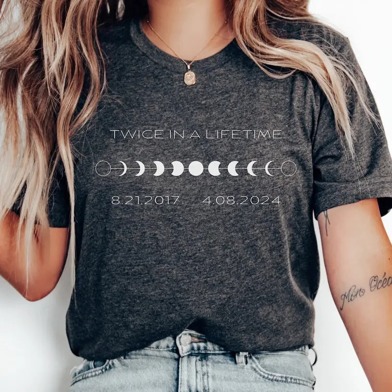 Twice In A Lifetime, Solar Eclipse Shirt, 4.8.2024, Solar Eclipse T-Shirt, Total Solar Eclipse 2024, Eclipse Shirt