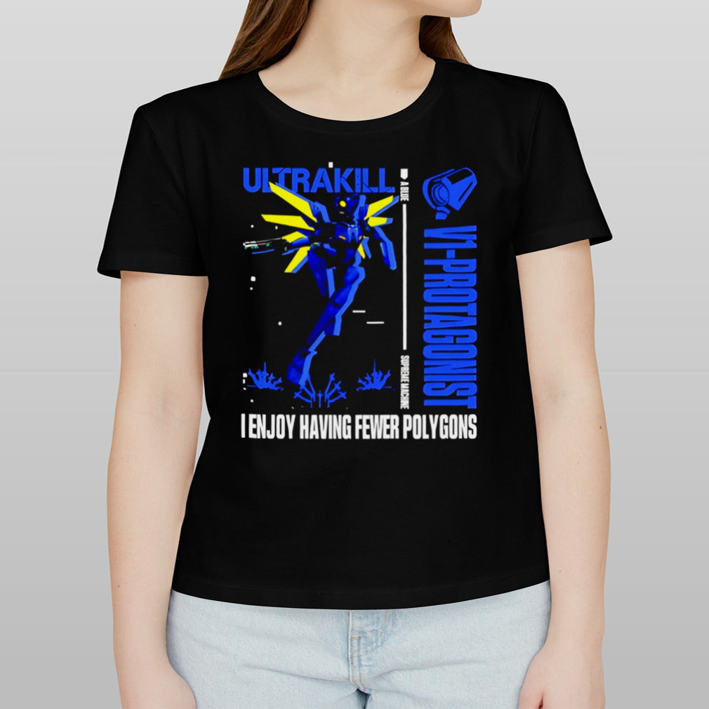 Ultrakill v1 protagonist i enjoy having fewer polygons shirt