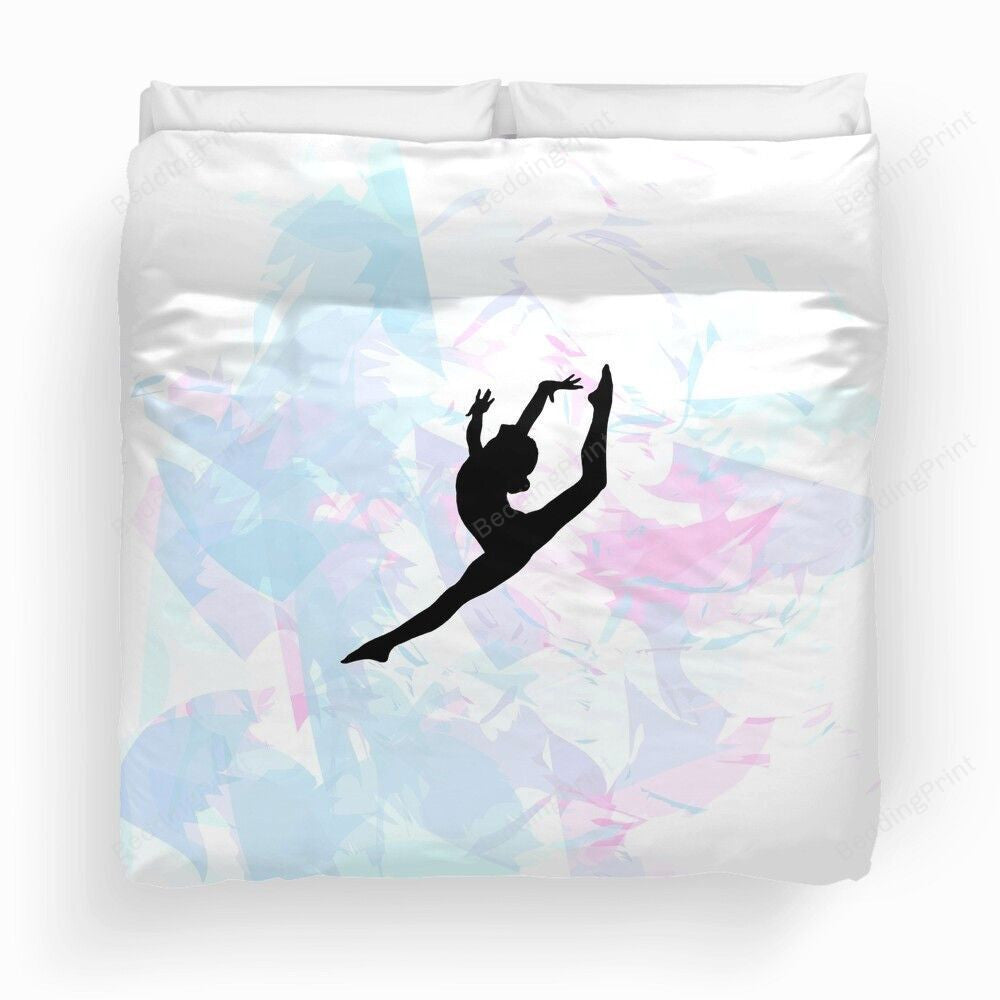 Water Colour Gymnastics Silhouette Duvet Cover Bedding Sets