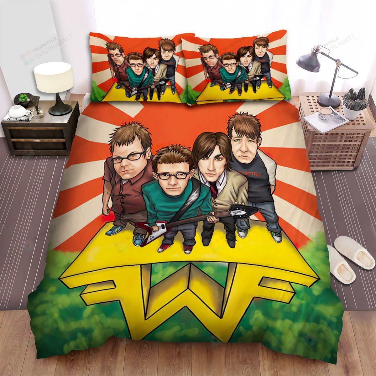 Weezer Band Art Bed Sheets Spread Comforter Duvet Cover Bedding Setss