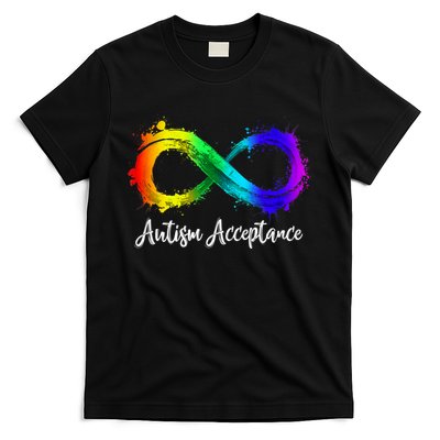 Autism Awareness Acceptance Rainbow Infinity Symbol Gift T-Shirt
