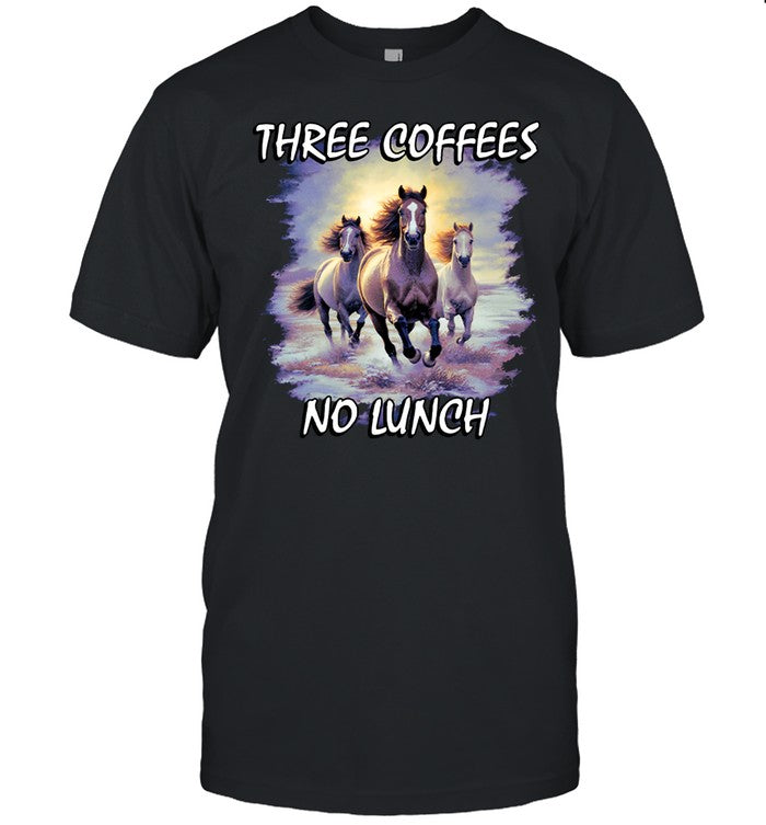 Shitheadsteve Horses Three Coffees No Lunch Tee