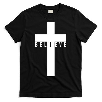 Believe Christian Cross Religious T-Shirt