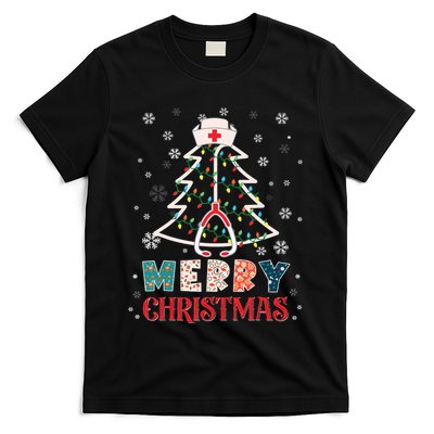 Christmas Nurse Nursing Cute Health Worker Merry Christmas T-Shirt