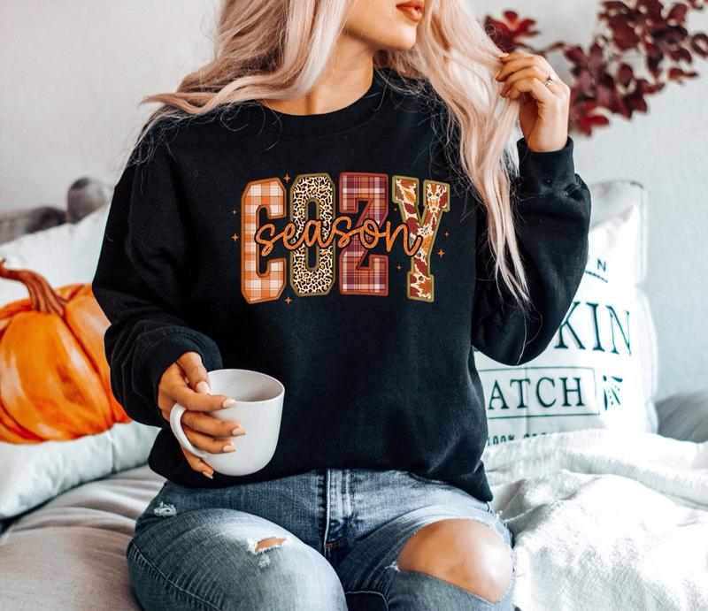 Cozy Season Sweatshirt, Women Fall Shirt, Christmas Shirts, Retro Fall Sweatshirt, Womens Fall Shirt, Get Cozy Sweatshirt, Christmas Gifts