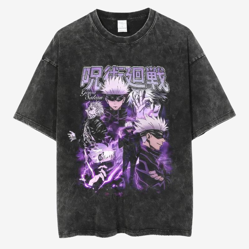 Satoru Gojo tee,Jujutsu Kaisen Vintage tShirt, Unisex Heavy Cotton Shirt, Retro Anime Tee Menswear Top