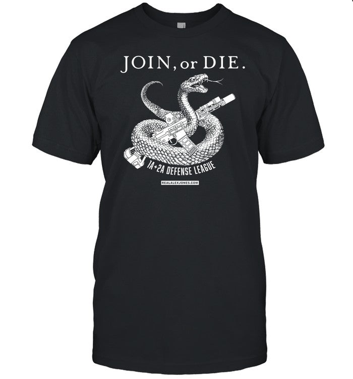 Real Alex Jones Store Join Or Die 1A + 2A Defense League Shirt