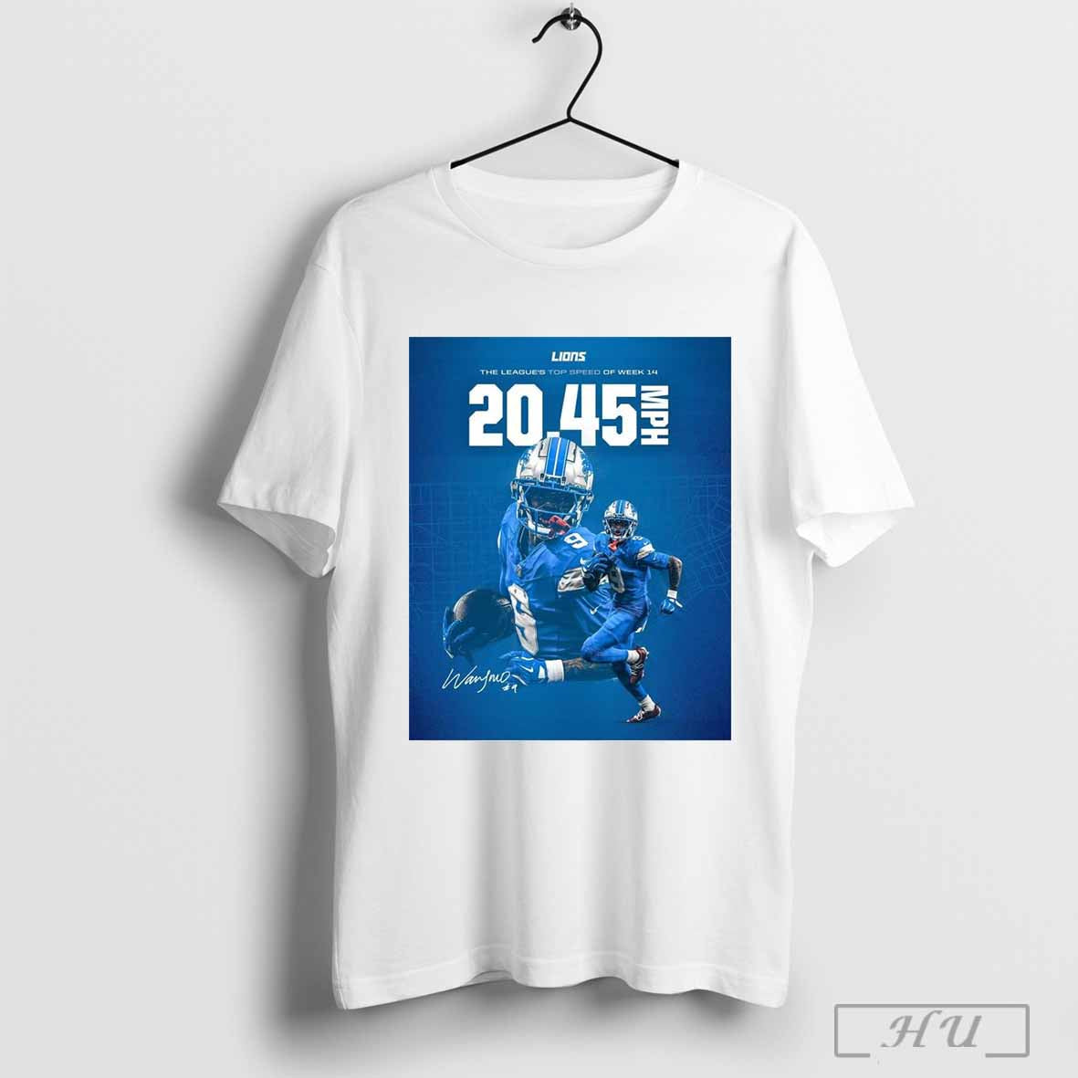 Poster Detroit Lions Waymo Jameson Williams The Leagues Top Speed Of Week 14 20 45 Signature T Shirt