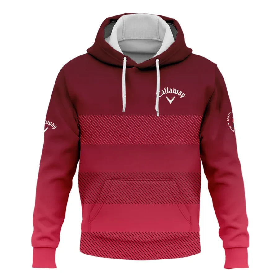 Golf Callaway 124th U.S. Open Pinehurst Sports Hoodie Shirt Red Gradient Stripes Pattern All Over Pr