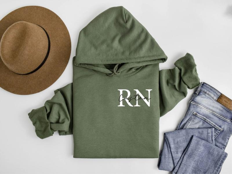 Custom Registered Nurse Sweatshirt, Personalized RN Sweater, Nurse Pocket Sweatshirt, Nurse Life Hoodie, Nurse Sweatshirt, Custom Nurse Gift, Nurse Sh