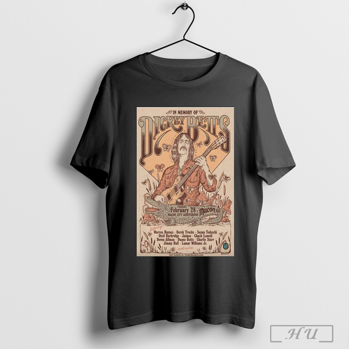 Poster In Memory Of Dickey Betts Macon City Auditorium In Macon Ga Feb 28 2025 T Shirt
