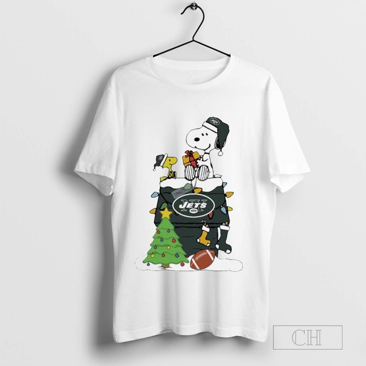 Snoopy Woodstock New York Jets Christmas T-Shirt